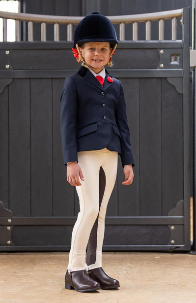 Bare Equestrian 2 Tone Youth Competition Tights - Vanilla Havana Brown