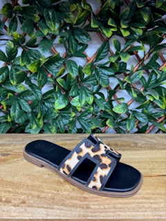 Women's Atlanta Sandal in Black / Leopard