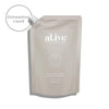 Reduce plastic waste with our refill pouches. Each pouch refills your al.ive kitchen bottle 3 times using 85% less plastic.