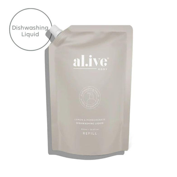 Reduce plastic waste with our refill pouches. Each pouch refills your al.ive kitchen bottle 3 times using 85% less plastic.