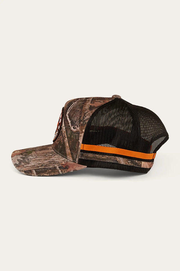 Ringers Western Mccoy Trucker Cap in Camo/Orange
