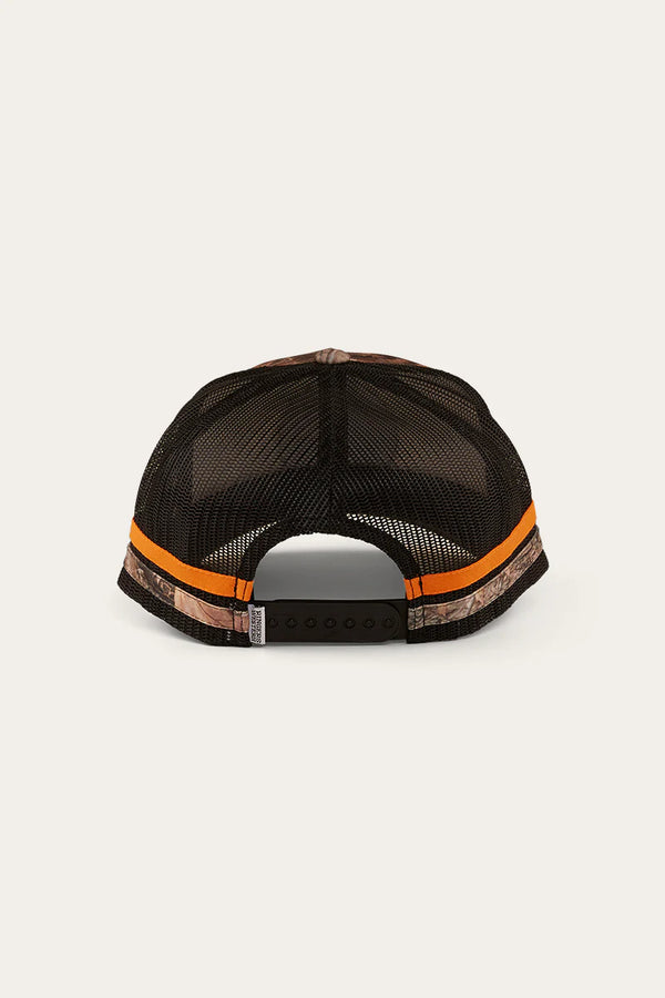 Ringers Western Mccoy Trucker Cap in Camo/Orange