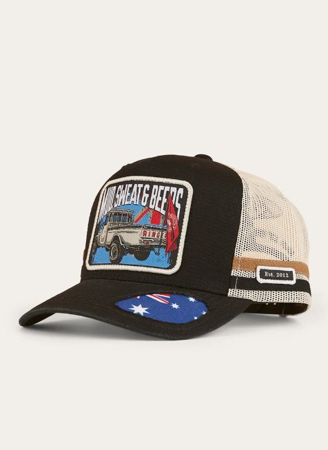 Ringers Western Mud Sweat Beers Deep Fit Trucker Cap in Black