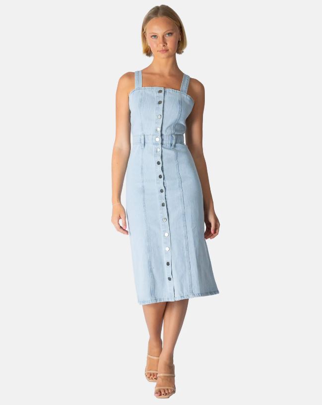 lilah denim midi dress Lilah Denim Midi Dress