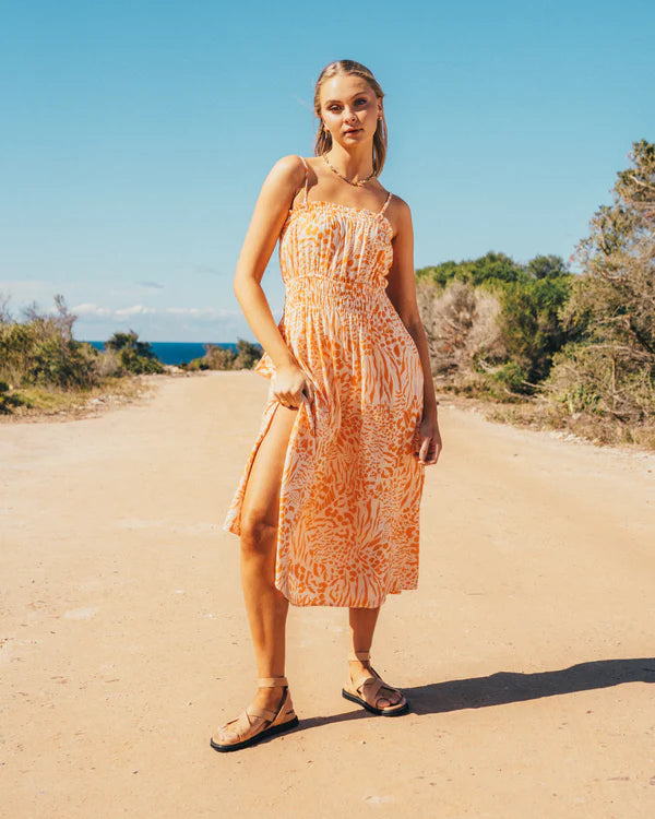 smocked strapless midi dress Aubrie Strapless Smocked Midi Dress
