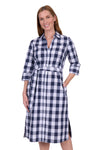Womens Bella Shirt Dress in Navy Check