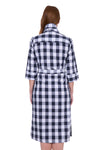 Womens Bella Shirt Dress in Navy Check