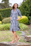 Womens Bella Shirt Dress in Navy Check