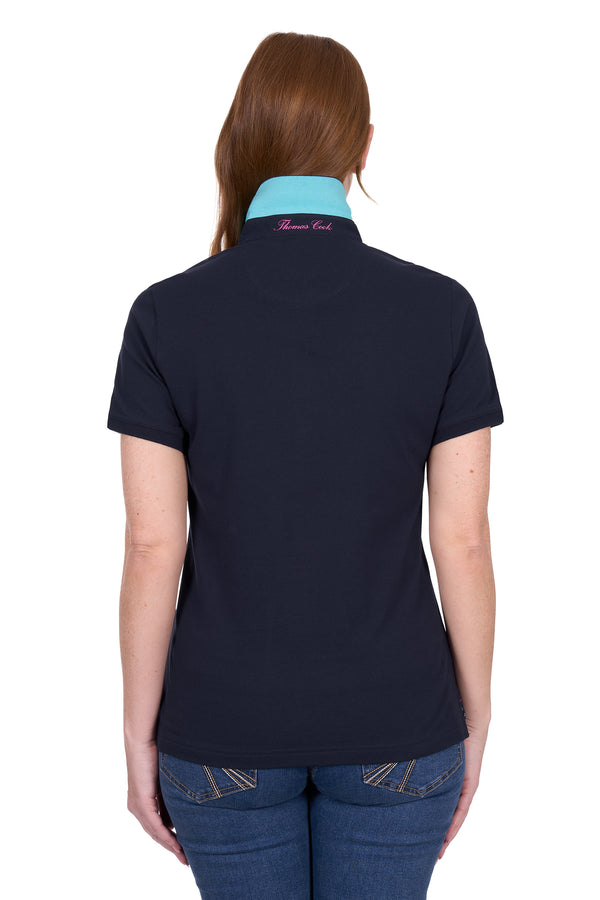 Womens Amiee Short Sleeve Polo in Navy