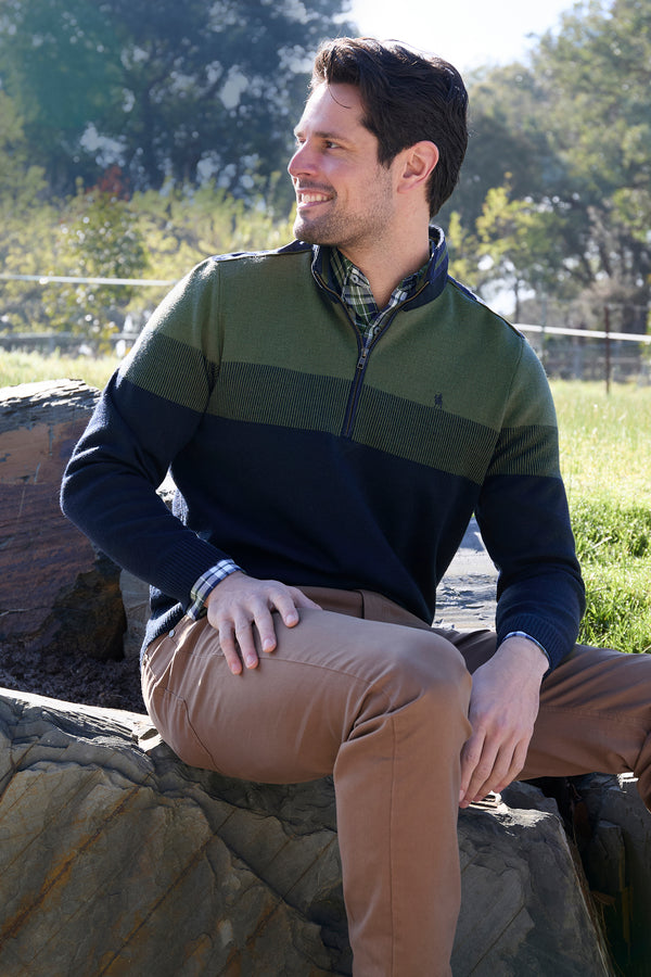 Thomas Cook Mens Roy Merino Blend 1/4 Zip Knit Jumper