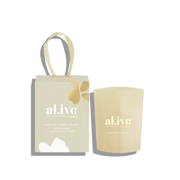 al.ive - Limited Edition Golden Wattle & Citris Candle Bauble