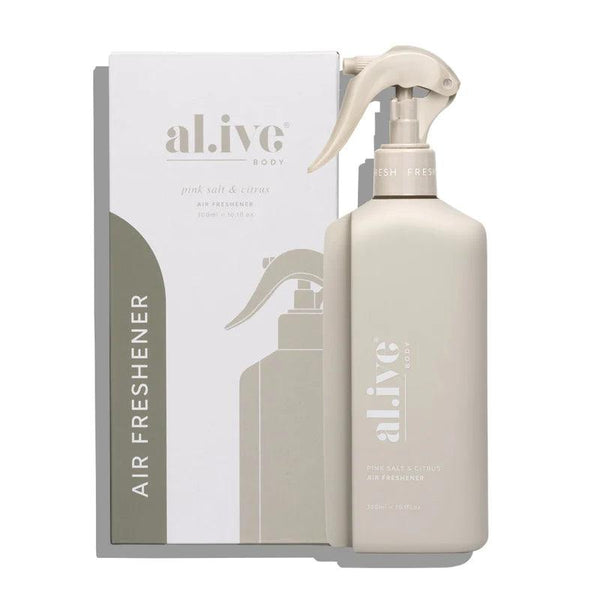 Discover the al.ive body Pink Salt & Citrus Air Freshener, featuring natural sea salt extract and zesty orange oil. Perfect for revitalizing any space with its uplifting fragrance. Now available at Folk Road West Kempsey NSW 2440