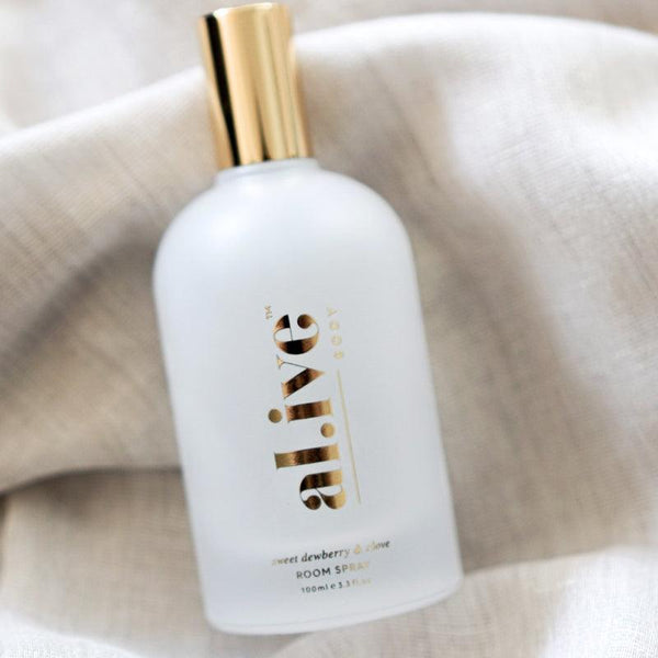 Al.ive Body. Spray your Sweet Dewberry & Clove Luxury Room Spray into the centre of the room, to scent your home with the heady aroma of tropical fruit and warm spice.
