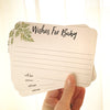 Wishes for baby- Baby shower activity cards Wishes For Baby cards add a bit of fun to your upcoming Baby Shower! Please note: These are PRINTED cards, you will NOT receive a digital file to print yourself. Everyone loves a good game at Baby Showers and these cards are a perfect way to break the ice and give the parents-to-be something to cherish and look back on from their special day. These Baby Shower cards feature a beautiful gender neutral fern design and make beautiful keepsakes from your baby shower.-