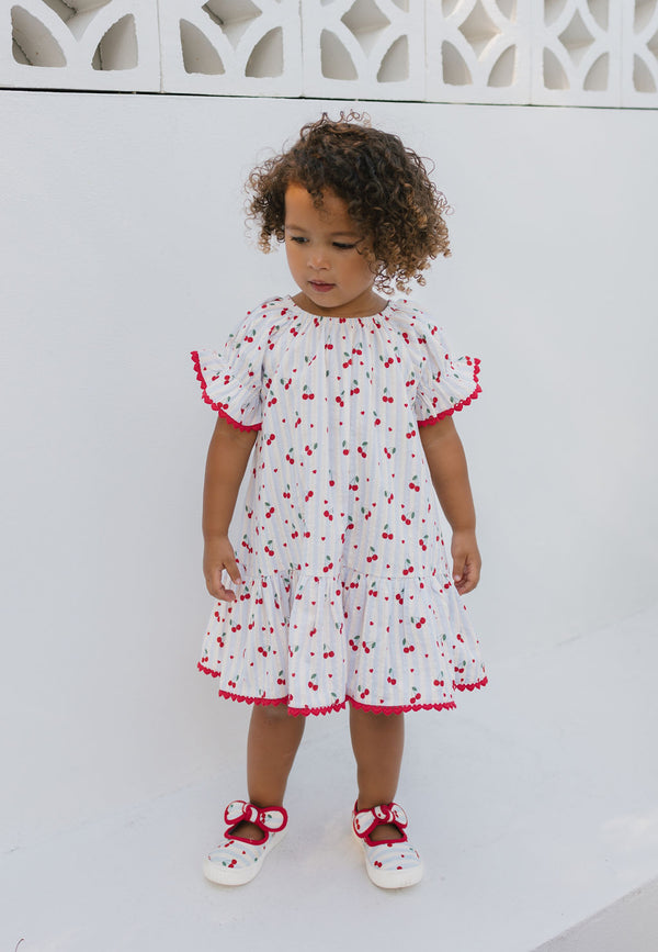 Girls Alexa Dress in Cherry