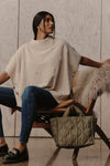 eb&ive Masa Knit Poncho in Ecru