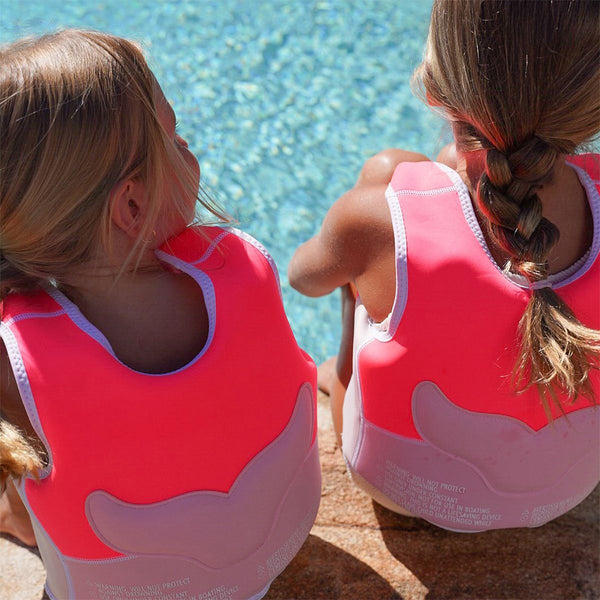 Melody the Mermaid Neon Strawberry Swim Vest - Size 1-2
