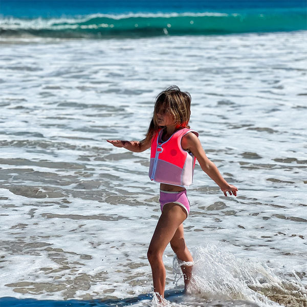 Melody the Mermaid Neon Strawberry Swim Vest - Size 1-2