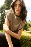 Isle of Mine Athena Frill Knit Top in Taupe