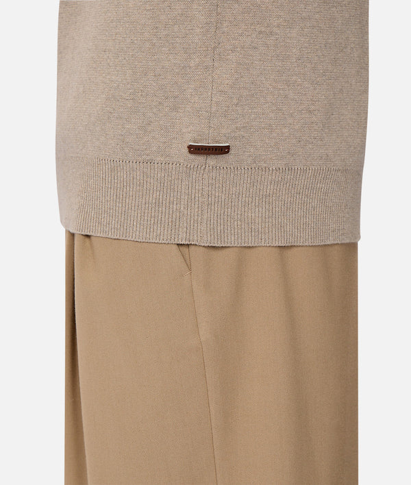 The Lakewood Zip Neck Knit in Wheat