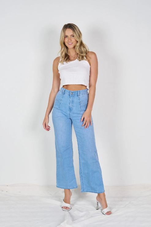 Liv Wide Leg Jean - Light Blue Wash