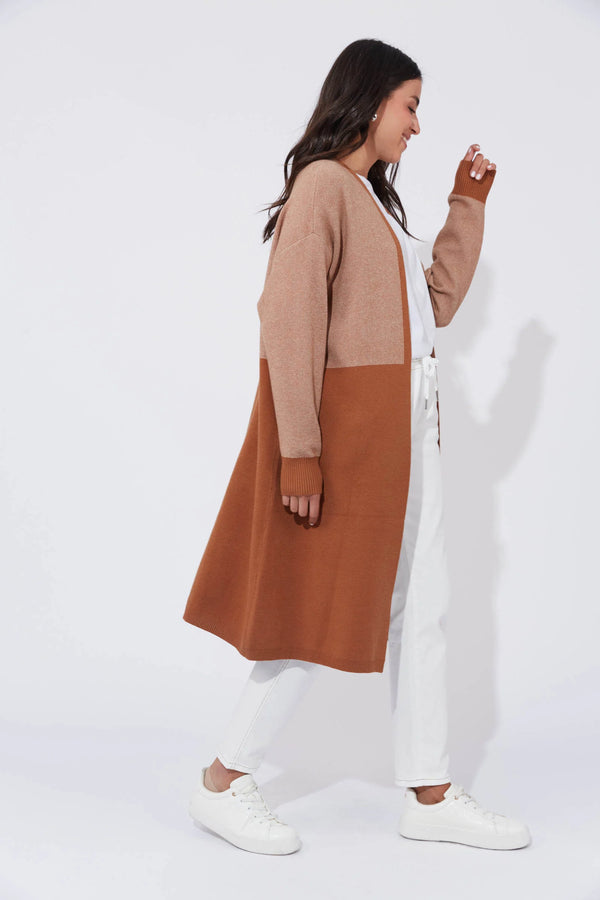 Haven Cyprus Cardigan in Sand/Dune