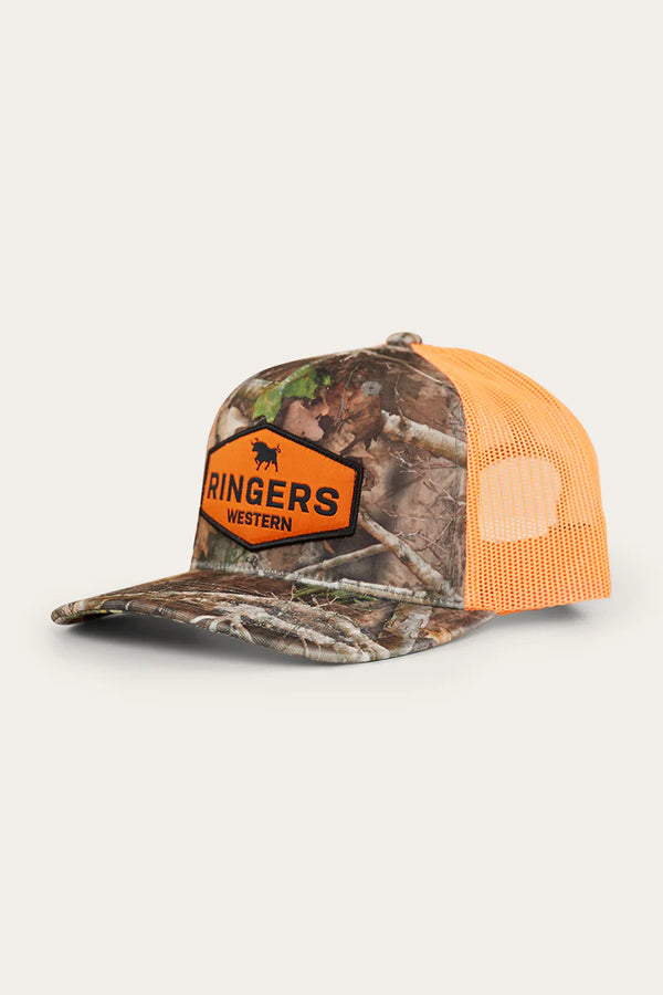 Ringers Western Scotty Trucker Cap - Leaf Camo / Orange