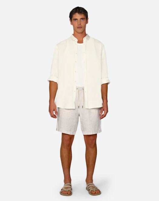 Industrie Agora 2 Linen Shorts in Wheat