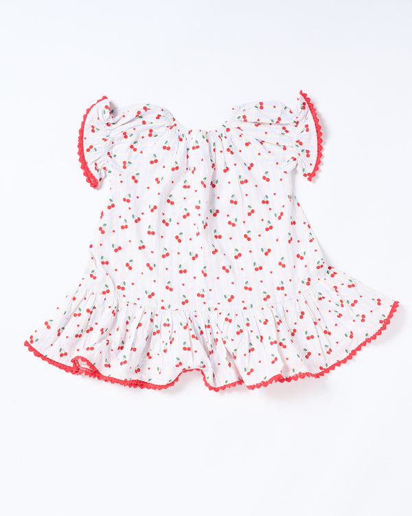 Girls Alexa Dress in Cherry