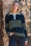 Thomas Cook Women’s Amelia Stripe Knit Jumper in Green/Navy