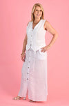Angelina Linen Vest in White
