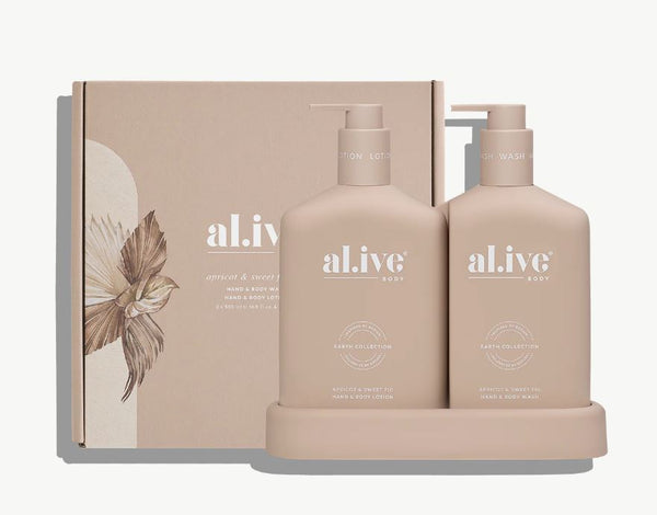 al.ive Body Bathroom Duo – Wash + Lotion | Apricot & Sweet Fig