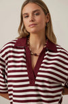 Ladies Arlie Short Sleeve Rugby in Burgundy