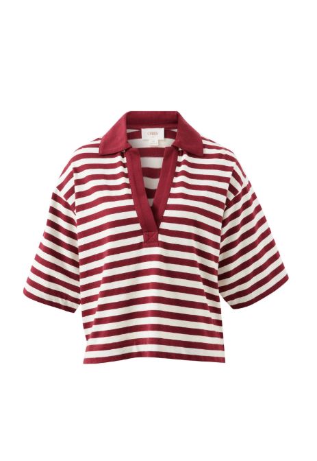 Ladies Arlie Short Sleeve Rugby in Burgundy