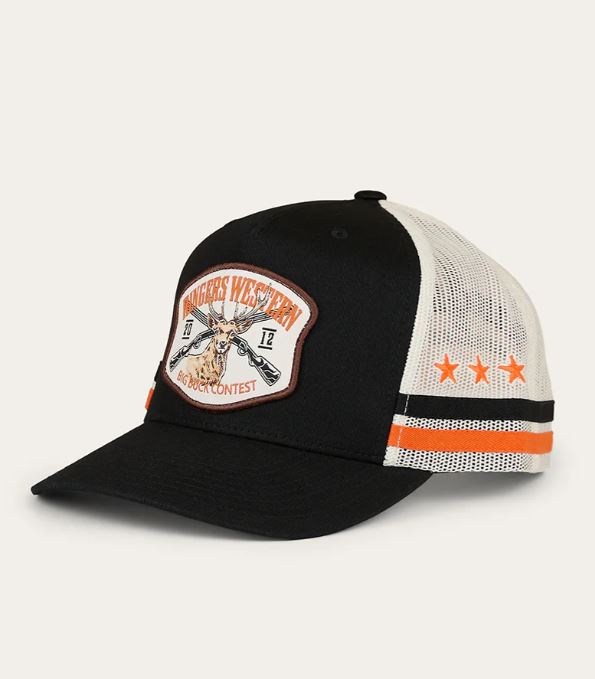 Mens Big Buck Deep Fit Trucker Cap in Black by Ringers Western
