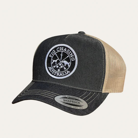 Pig Chasing Australia - Black Denim Trucker Cap