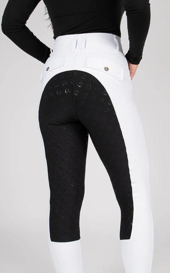 BARE Sculpt Hybrid Riding Breeches - White/Black Seat