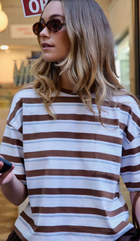 Ladies Boa Boxy Pocket Tee