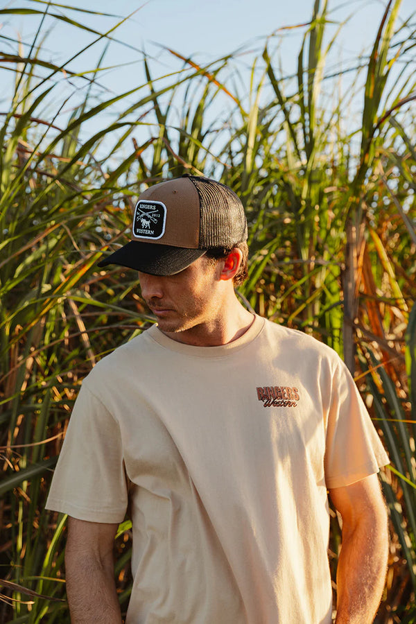 Ringers Western Shotgun Trucker Cap in Clay Black