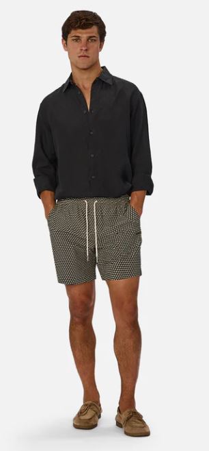 Mens Cayman Swim Shorts in Olive Combo