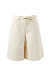 Ladies Olive Belted Denim Short in Fresh Sand