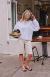 Ladies Olive Belted Denim Short in Fresh Sand