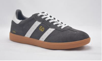 Men's 2001 Parallel Sneaker in Charcoal Grey / White Suede