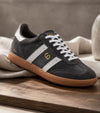 Men's 2001 Parallel Sneaker in Charcoal Grey / White Suede