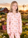 Girl's Chloe Long Sleeve Pjamas in Pink