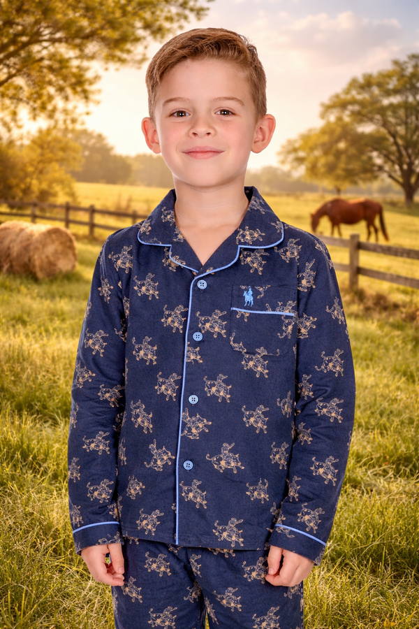 Boy's Thomas Cook Ezra Long Sleeve Pjamas in Navy
