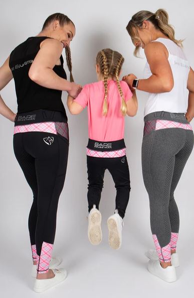 Childrens BARE Equestrian Babes Performance Riding Tights in Roseberry