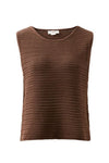 Ladies Margot Mesh Knit Tank in Chocolate