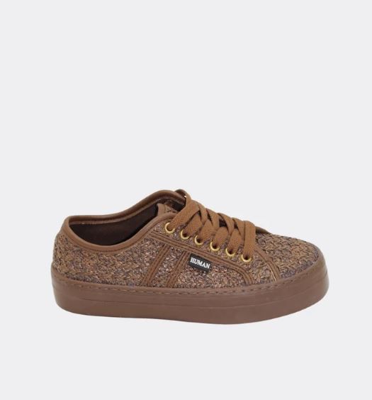 Ladies Lift Sneaker in Sienne Raffia by Human Shoes