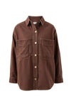 The Bobbi Side Pocket Denim Shacket in Chocolate